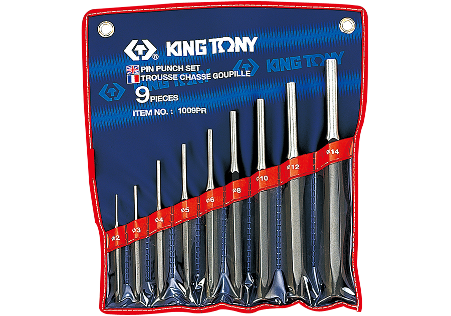KING TONY 1009PR 9 Piece Pin Punch Set