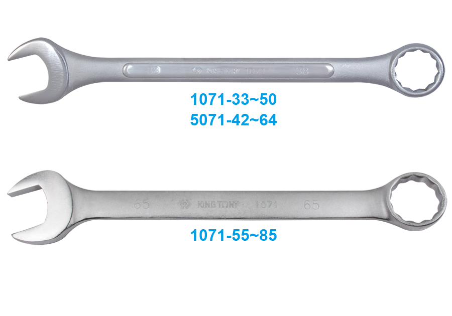 KING TONY 1071-80 80mm Combination Wrench – manufacturer range illustration