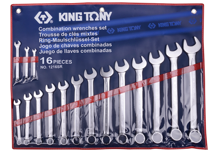 KING TONY 1216SR 16 Piece Combination Wrench Set