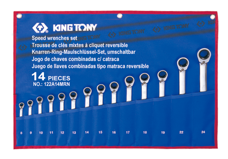 KING TONY 122A14MRN 14 Piece Reversible Speed Wrench Set