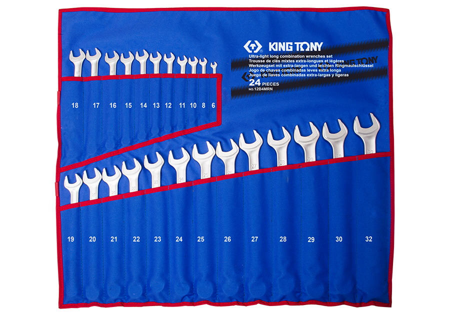 KING TONY 12B4MRN 24 Piece Ultra-Light Long Combination Wrench Set