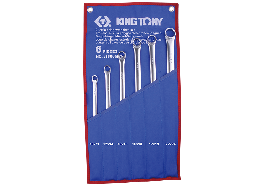 KING TONY 1F06MRN 6 Piece 0° Offset Ring Wrench Set