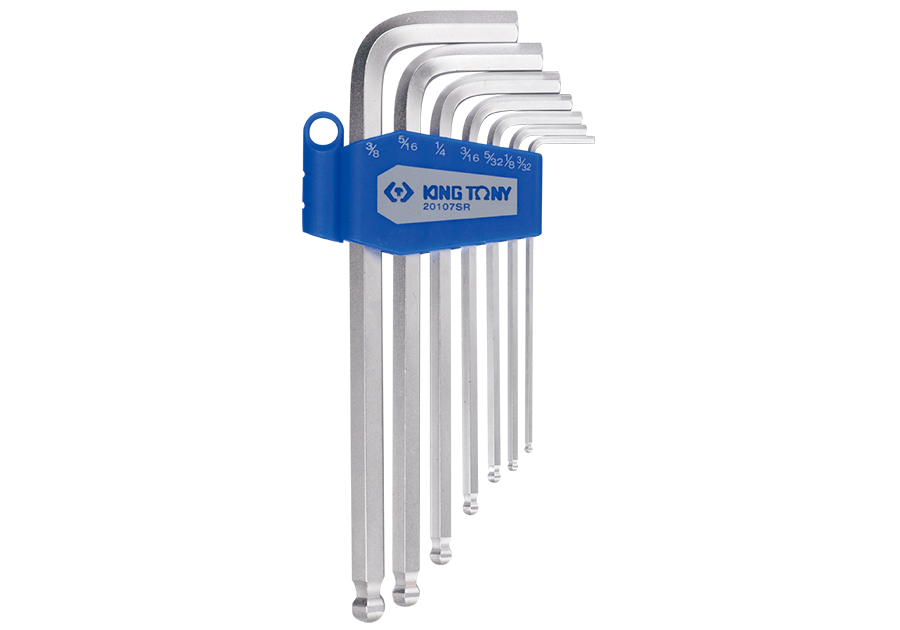 KING TONY 20107SR 7 Piece Long Ball End Hex L-Wrench Set