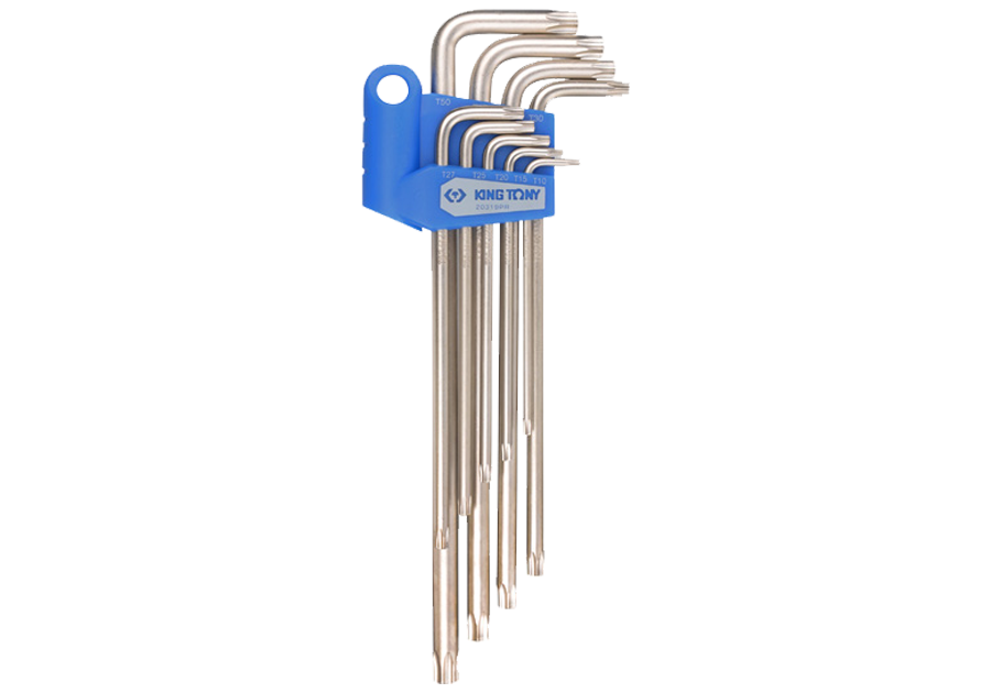 KING TONY 20319PR 9 Piece Extra Long Star L-wrench set