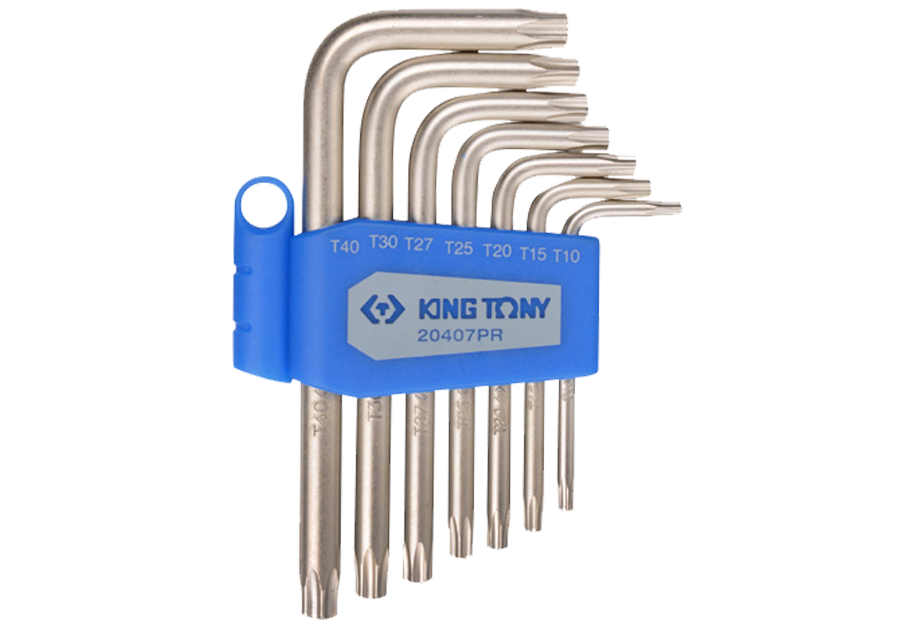KING TONY 20407PR 7 Piece Standard Tamper-proof Star L-wrench set