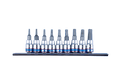 KING TONY 2109PR 9 Piece 1/4" Drive Torx Bit Socket Rail Set