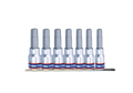 KING TONY 2127PR 7 Piece 1/4" Drive Hex Head Bit Socket Rail Set