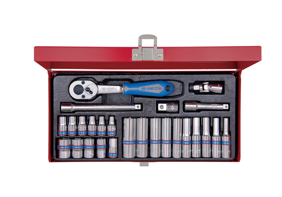 KING TONY 2526MR 26 Piece 1/4" Drive 6 Point Socket Wrench Set