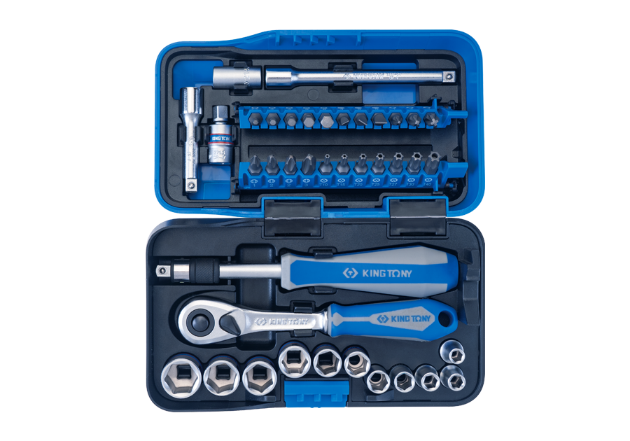 KING TONY 2539MR-AM 39 Piece 1/4" Drive Socket and Bit Set