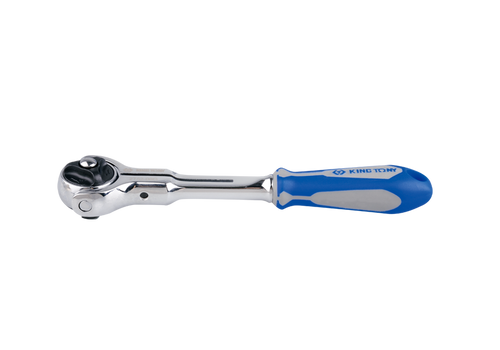 KING TONY 2752-06G 1/4" Drive 72 Teeth Swivel Headed Reversible Ratchet – manufacturer range illustration