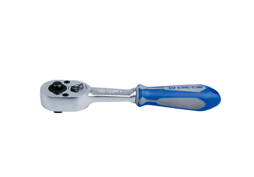 KING TONY 2771-55G 1/4" Drive Reversible Ratchet Rubber 5-1/8 Chrome – manufacturer range illustration