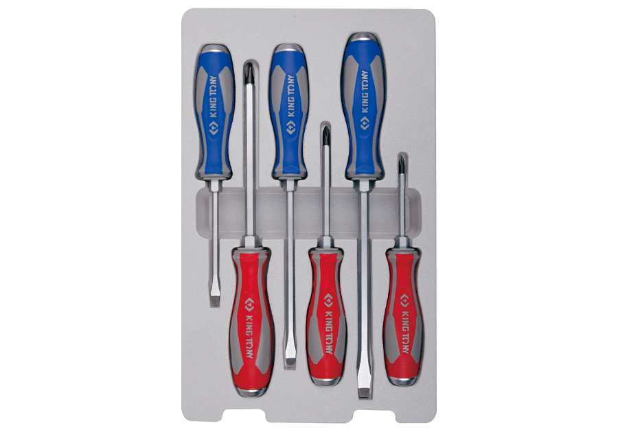 KING TONY 30206MR 6-piece Go-through Screwdriver Set
