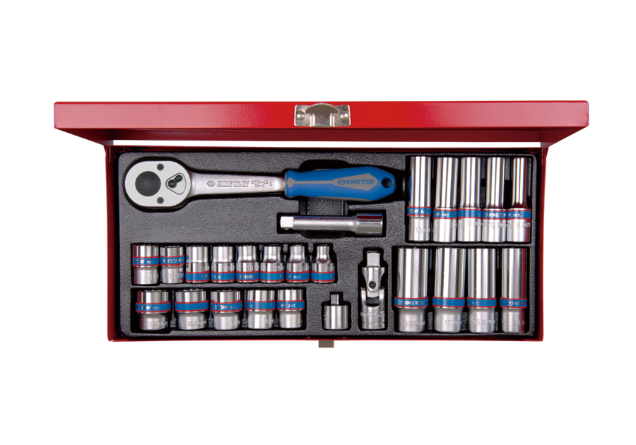 KING TONY 3027MR 26 Piece 3/8" Drive Socket Wrench Set