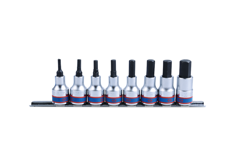 KING TONY 3108PR8 8 Piece 3/8" Drive Hex Bit Socket Rail Set