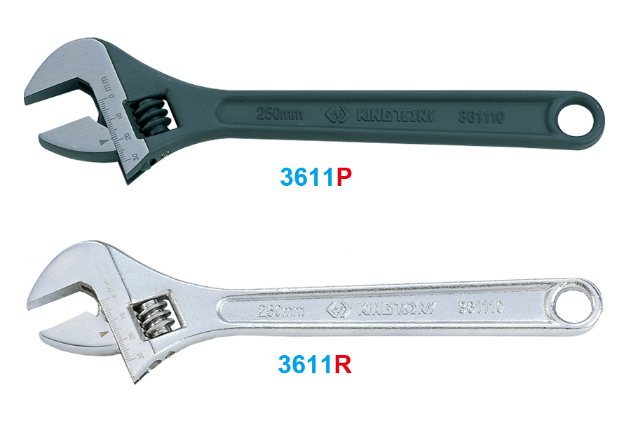 KING TONY 3611-06P 6" Black Adjustable Wrench – manufacturer range illustration