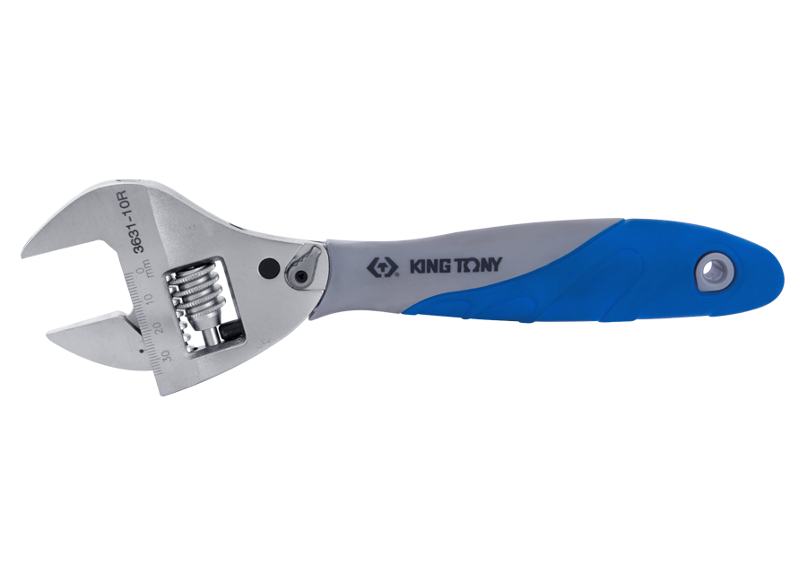 KING TONY 3631-10R 10" Ratcheting Adjustable Wrench – manufacturer range illustration