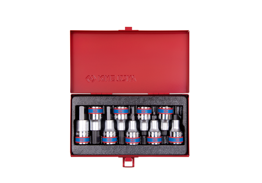 KING TONY 4110PR 9 Piece 1/2" Drive Hex Head Bit Socket Set