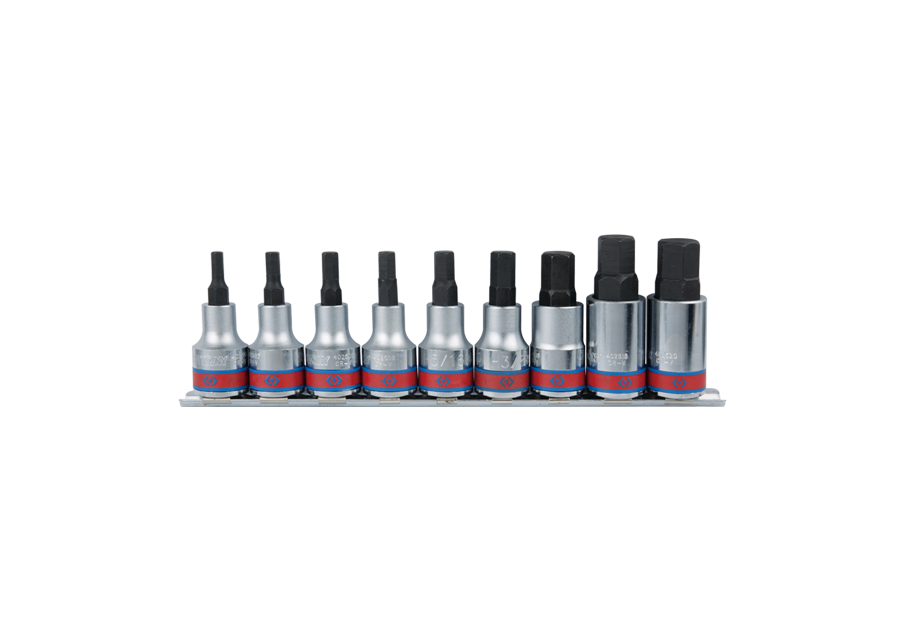 KING TONY 4110SR10 9 Piece 1/2" Drive Bit Socket Rail Set