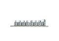 KING TONY 4118MR 8 Piece 1/2" Drive Square Head Socket Rail Set