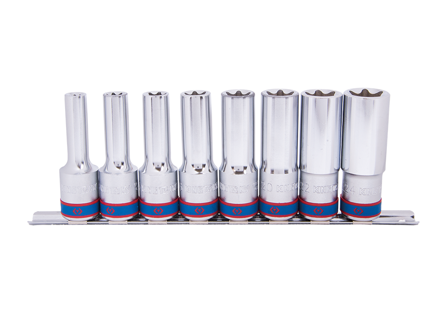 KING TONY 4148PR10 8 Piece 1/2" Drive Star Socket Rail Set