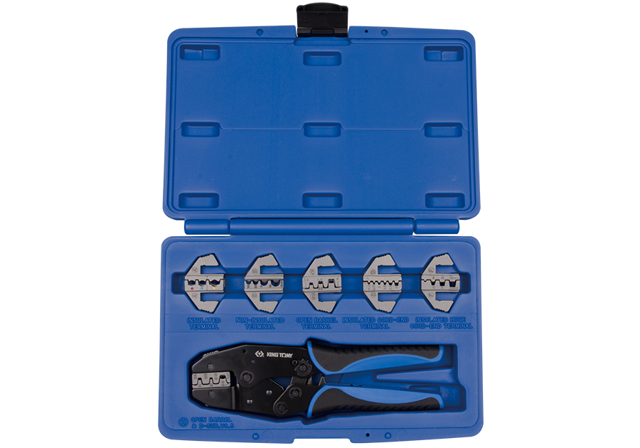 KING TONY 42107GX 7 Piece Interchangeable Ratchet Crimping Tool Set