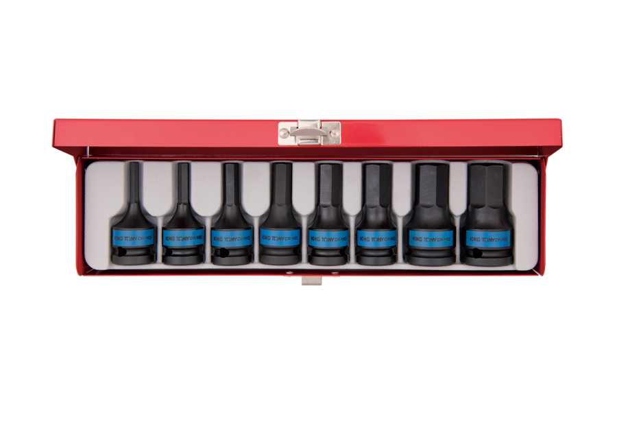 KING TONY 4418MP 8 Piece 1/2" Drive Impact Bit Socket Set