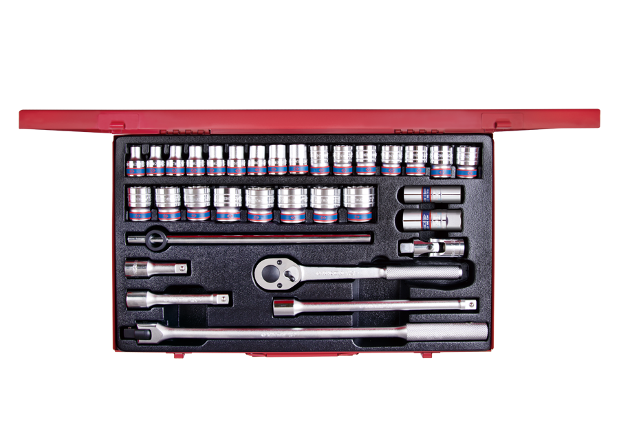 KING TONY 4534MR 33 Piece 1/2" Drive 6 Point Socket Wrench Set