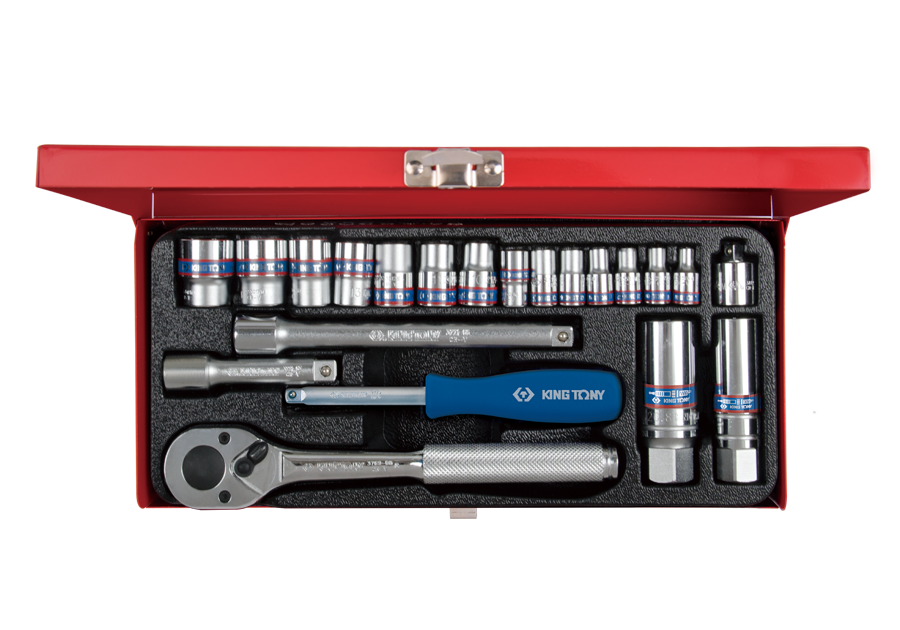 KING TONY 5022MR 21 Piece 1/4"+3/8" Drive Socket Wrench Set