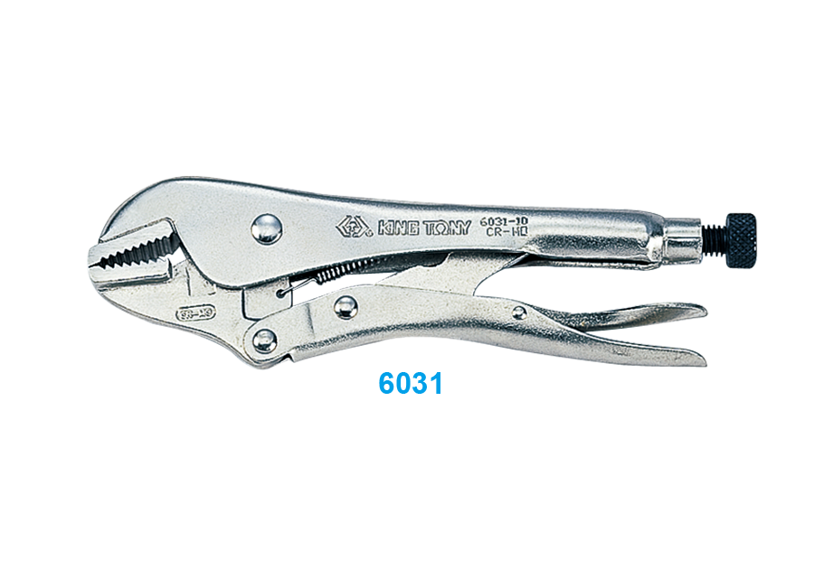 KING TONY 6031-07N 7" Nickel-plated Straight-jaw Locking Pliers – manufacturer range illustration