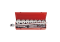 KING TONY 8015MR 14 Piece 1" Drive 12 Point Metric Socket Wrench Set
