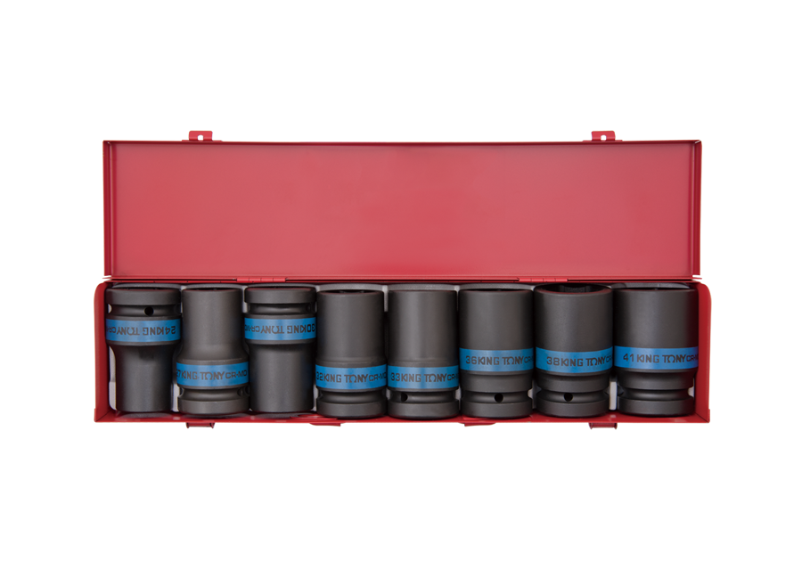 KING TONY 8409MP 8 Piece 1" Drive 6 Point Deep Impact Socket Set