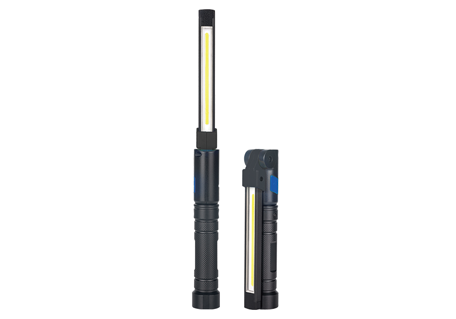 KING TONY 9TA268A 800 Lumen Folding Aluminium Slim Lamp, Europe Charger – manufacturer range illustration