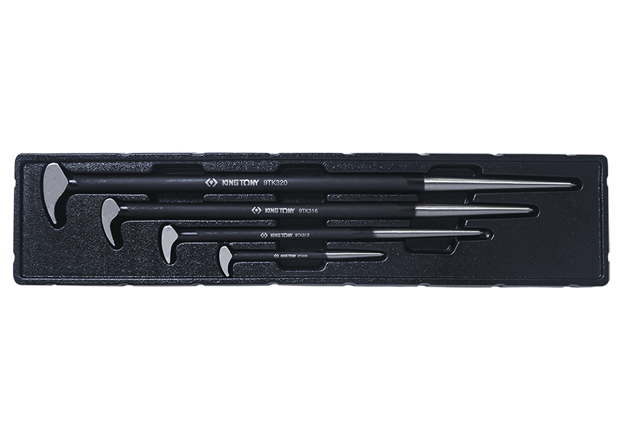KING TONY 9TK034 4 Piece Rolling Head Pry Bar Set